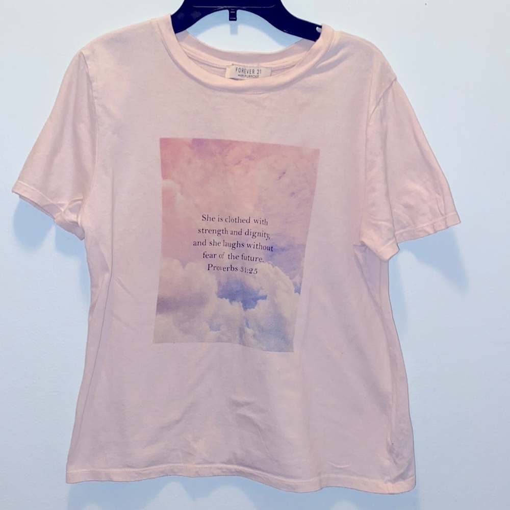 Forever 21 With Purpose Scripture Short Sleeve Shirt